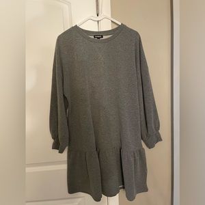 Express Gray Sweatshirt Dress